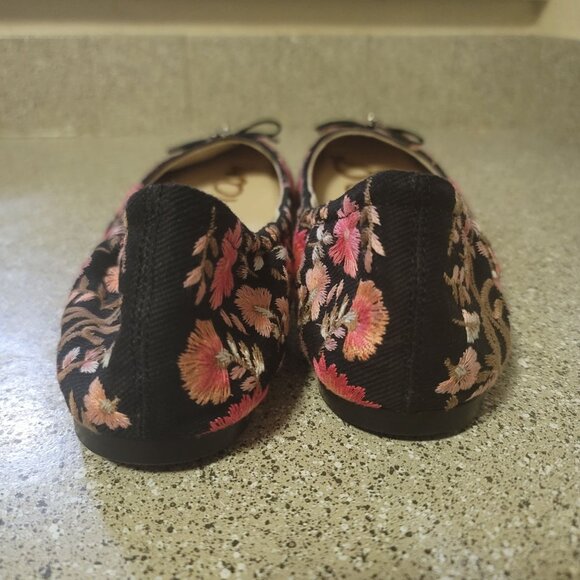 Sam Edelman Felicia Floral Ballet Flats Black/Pink US 8.5M EU 38.5 - Picture 7 of 10